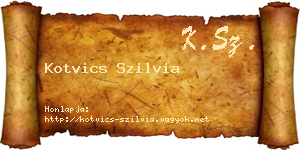 Kotvics Szilvia névjegykártya