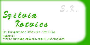 szilvia kotvics business card